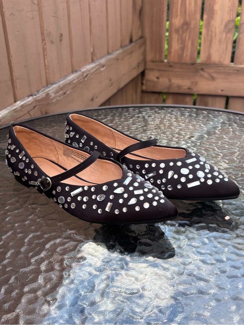 ❗️LIKE NEW❗️a new day Black Jeweled Mary Jane Flats